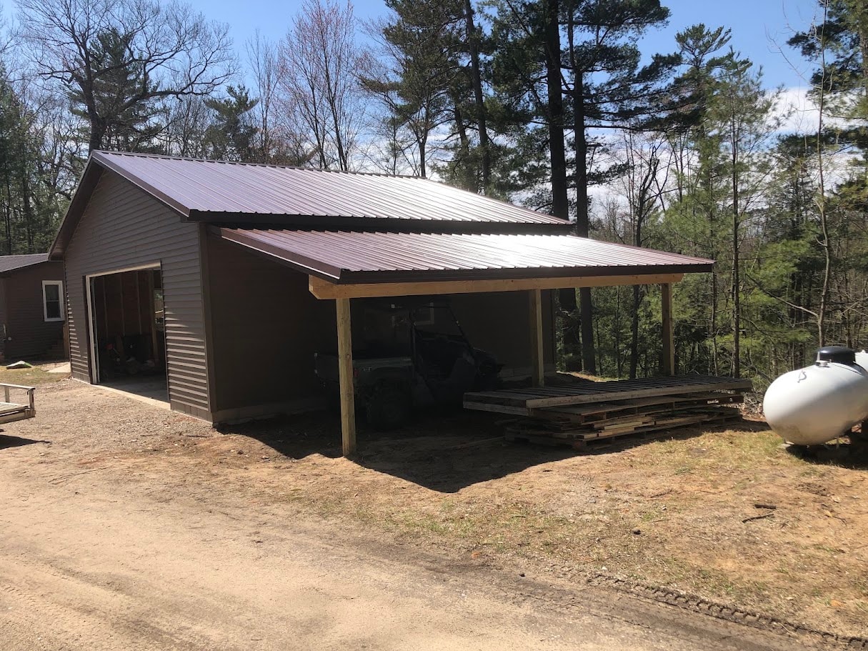 Finished Garage — Metal Roof